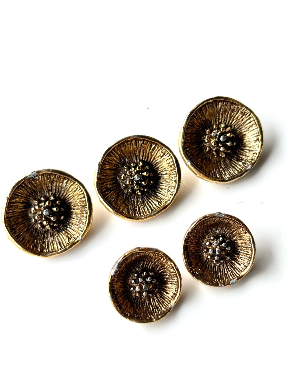 Vintage Heavy Cast Metal Buttons